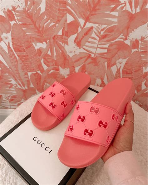 gucci slides light pink|pink gucci slides nordstrom.